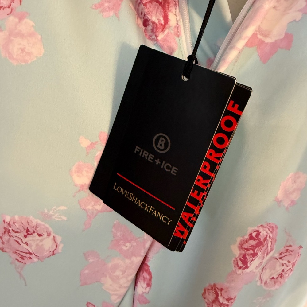 LoveShackFancy x Bogner Fire + Ice Ski Pants Quiet Tide Blue/Pink Floral Print - Picture 9 of 16